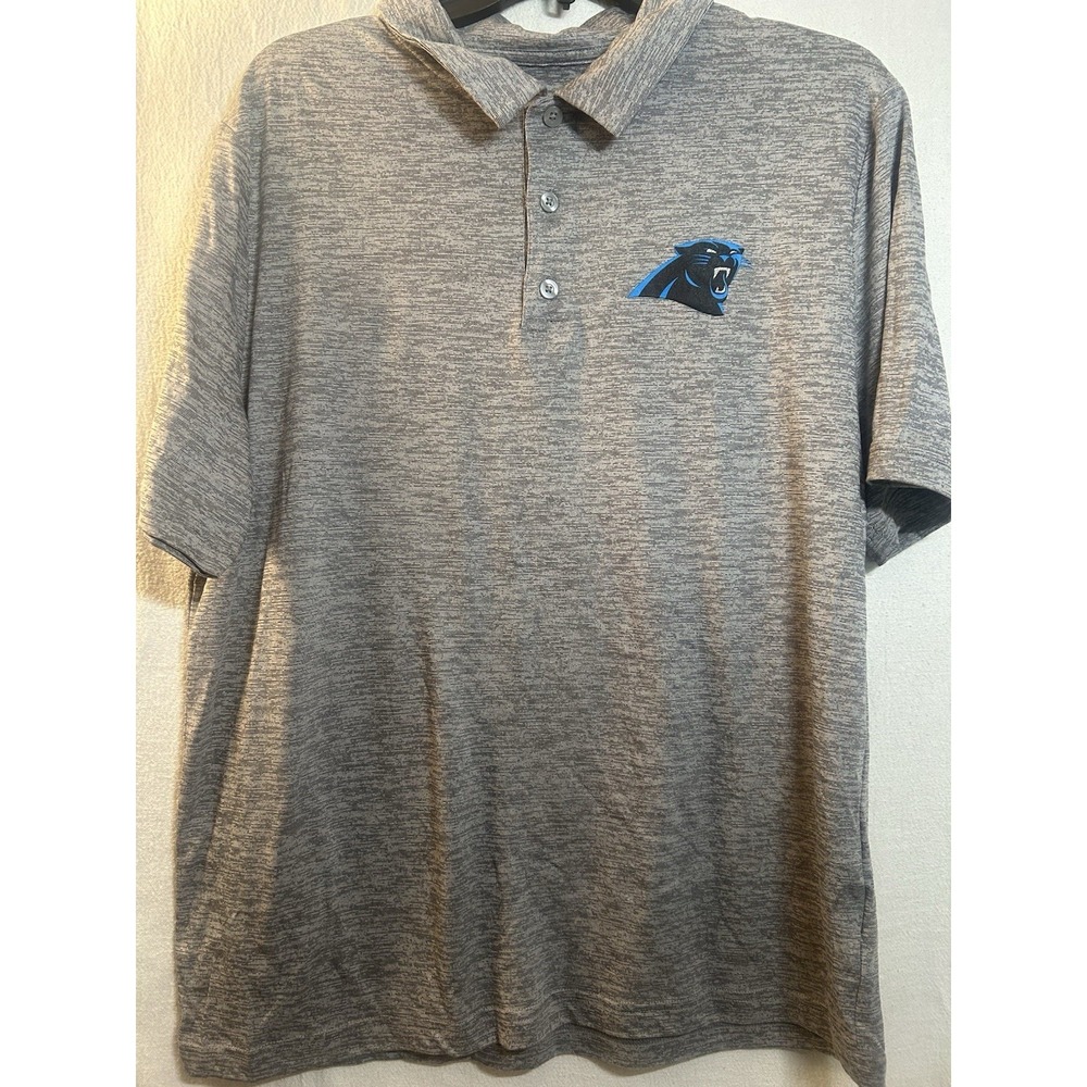 Panthers NFL Team Apparel Short Sleeved Collared Polo Shirt Size L